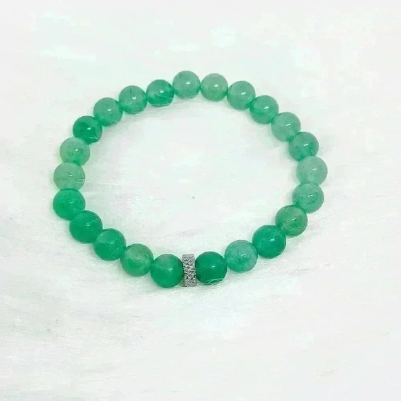 Natural Green Aventurine Beaded Bracelet - Picture 1 of 7